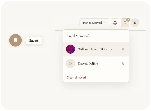 Saved memorials preview - 1